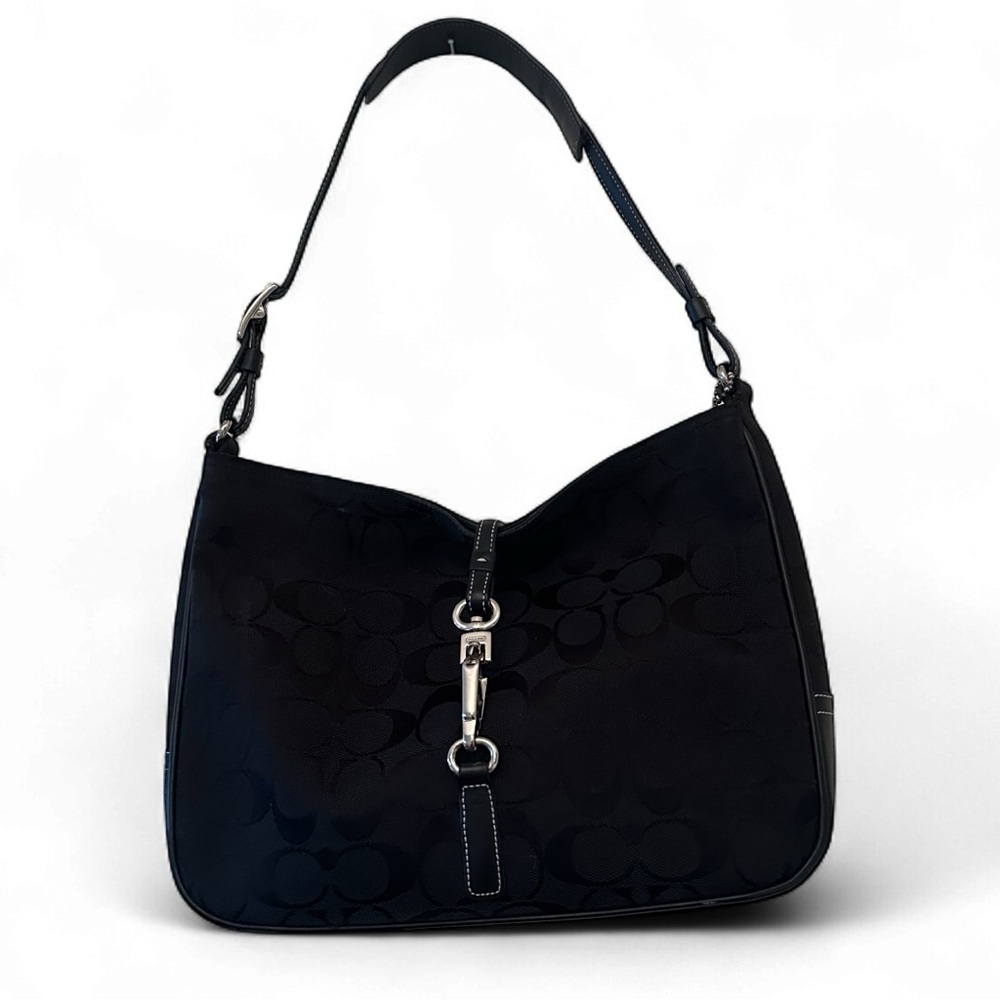 Vintage Y2K Coach 6091 Buckle Clip Shoulder Bag Black